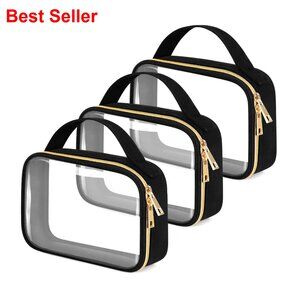 TSA Approved Quart Size Toiletry Bag 3 Pack Clear PVC Travel Organizer